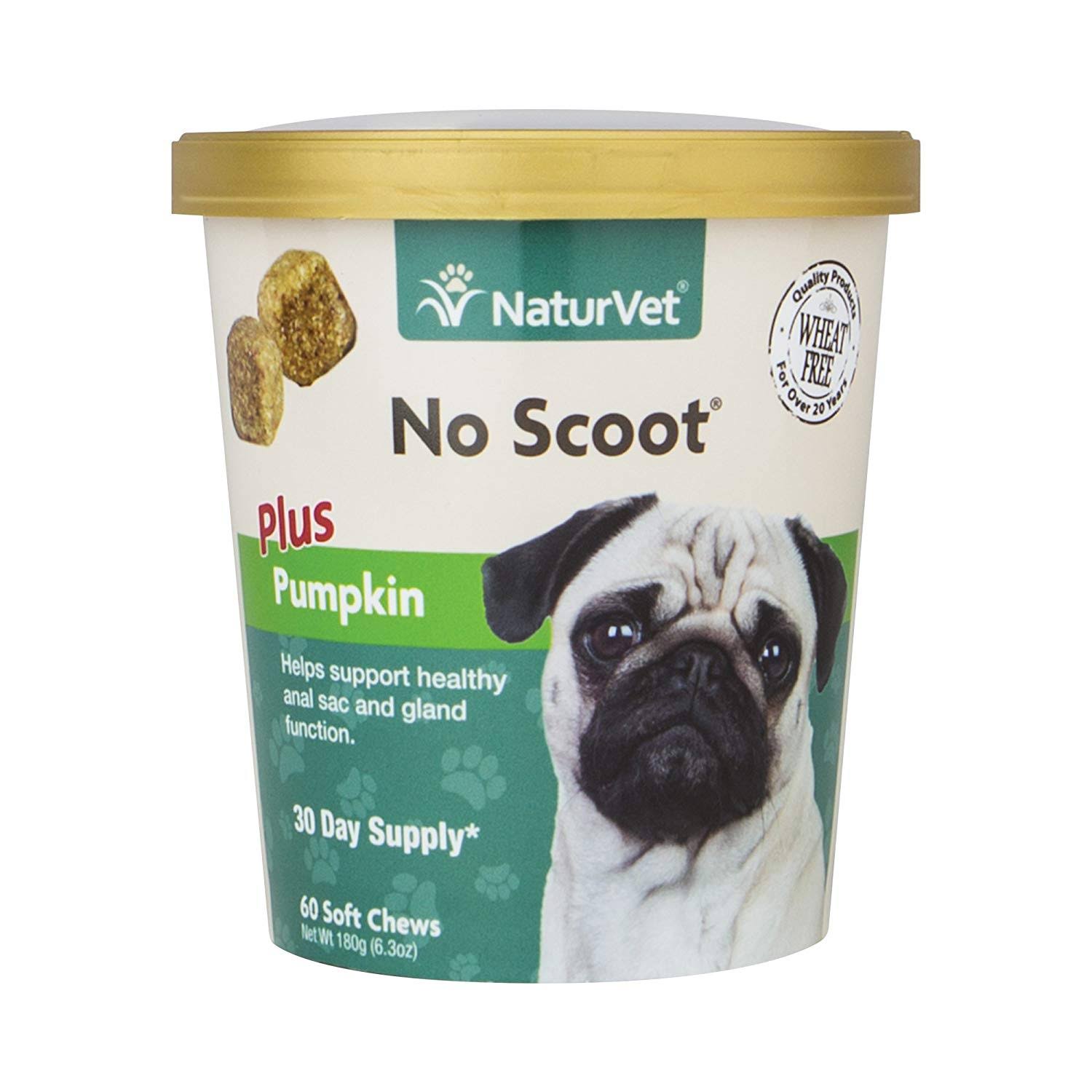 NaturVet No Scoot Plus Pumpkin Dog Soft Chew - 60 Count