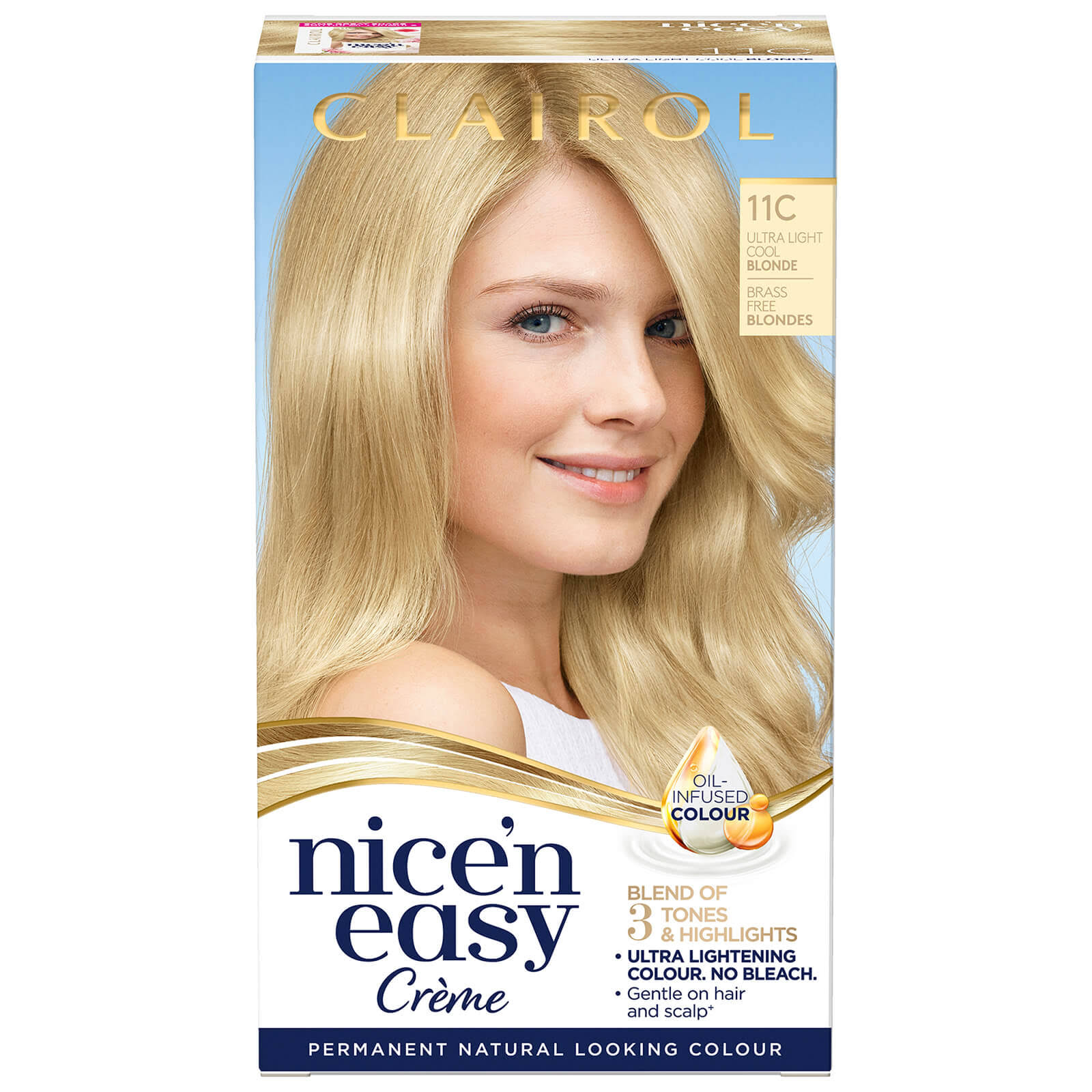 Clairol Nice'N Easy Permanent Hair Dye - 11C Ultra Light Cool Blonde