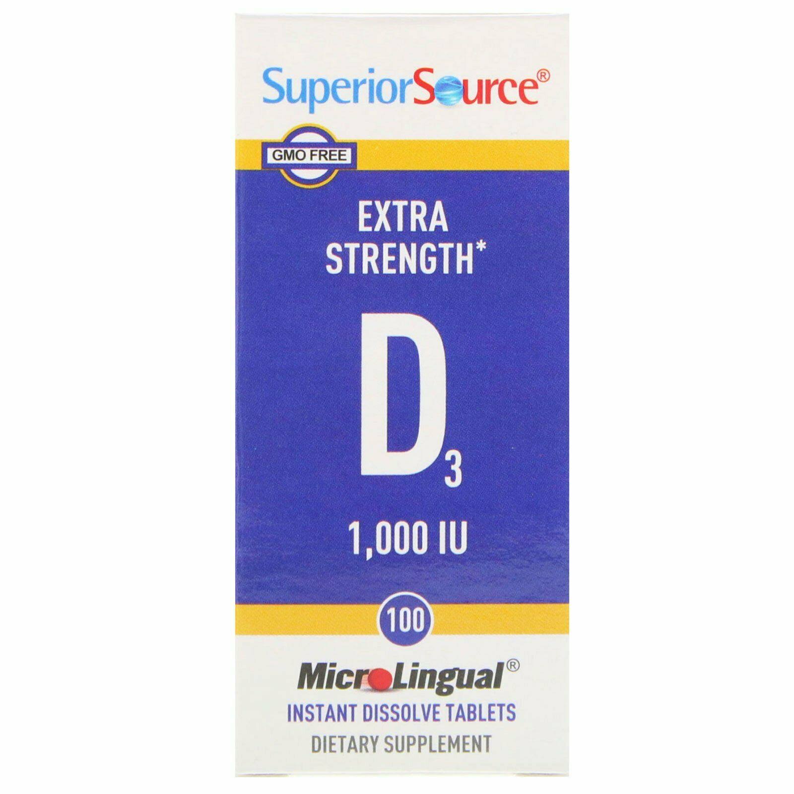 Superior Source Extra Strength Vitamin D3 1000IU - 100 capsules