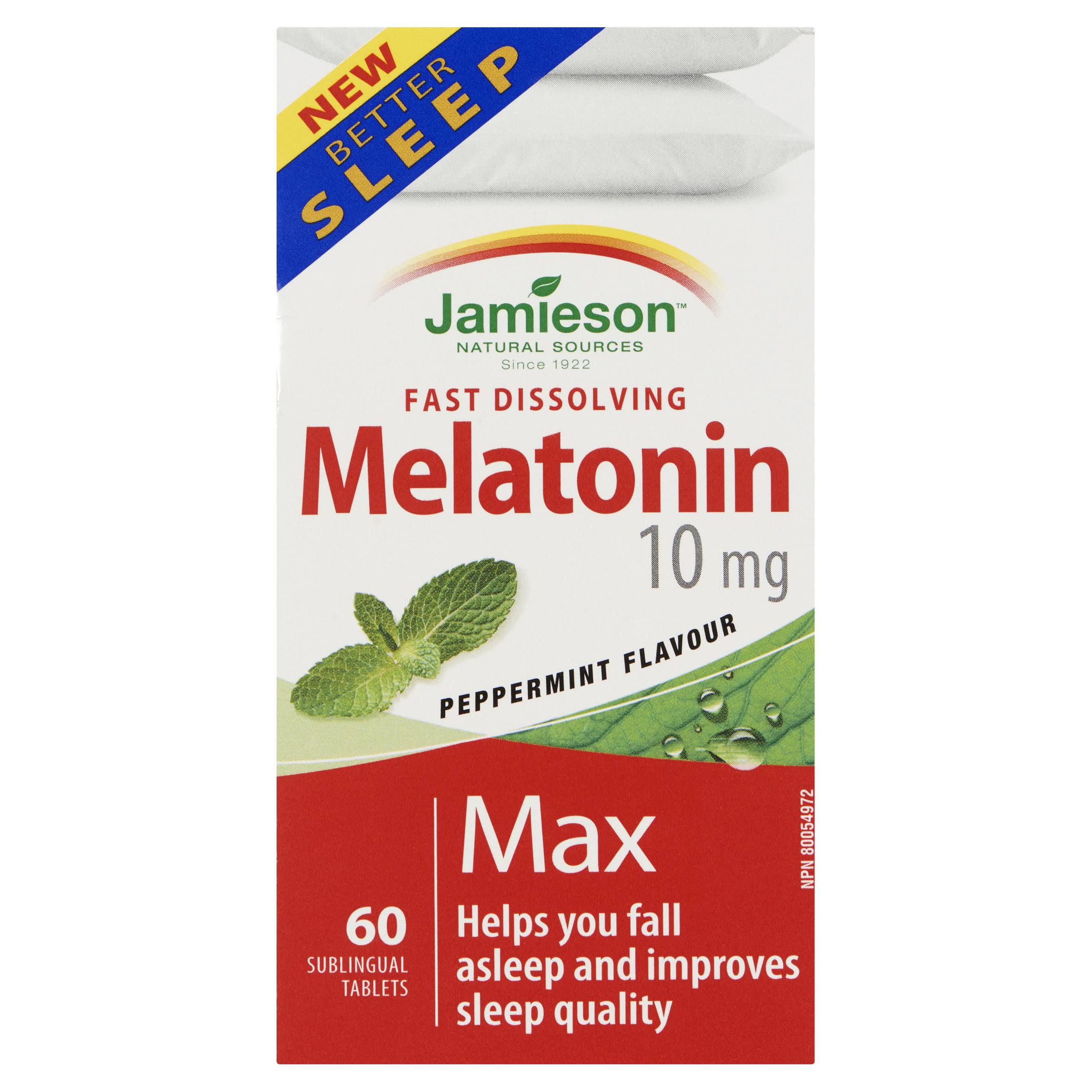 Jamieson Melatonin Medicinal Sleep Aids Fast Dissolving Tablets - Peppermint, 10mg, 60ct60
