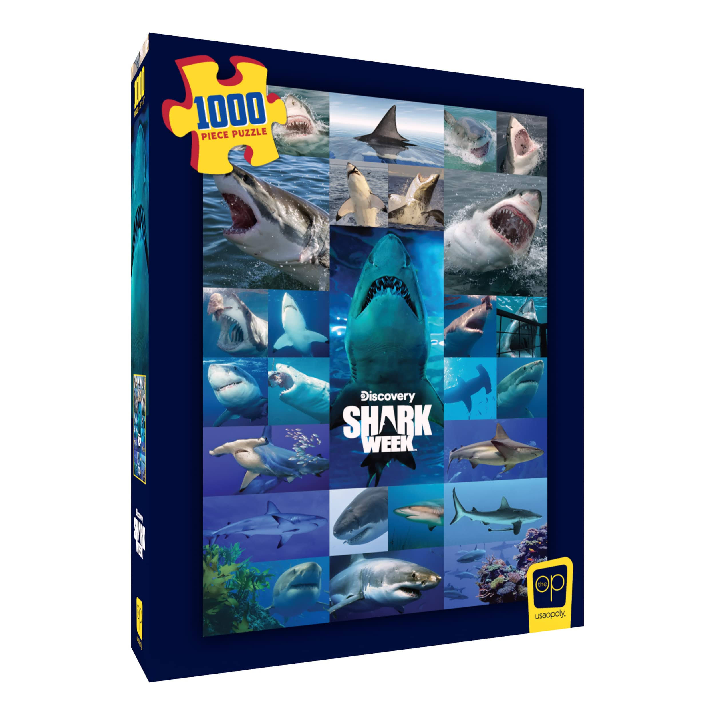 USAopoly Shark Week “Shiver of Sharks” 1000 Piece 19"x27" Jigsaw Puzzle