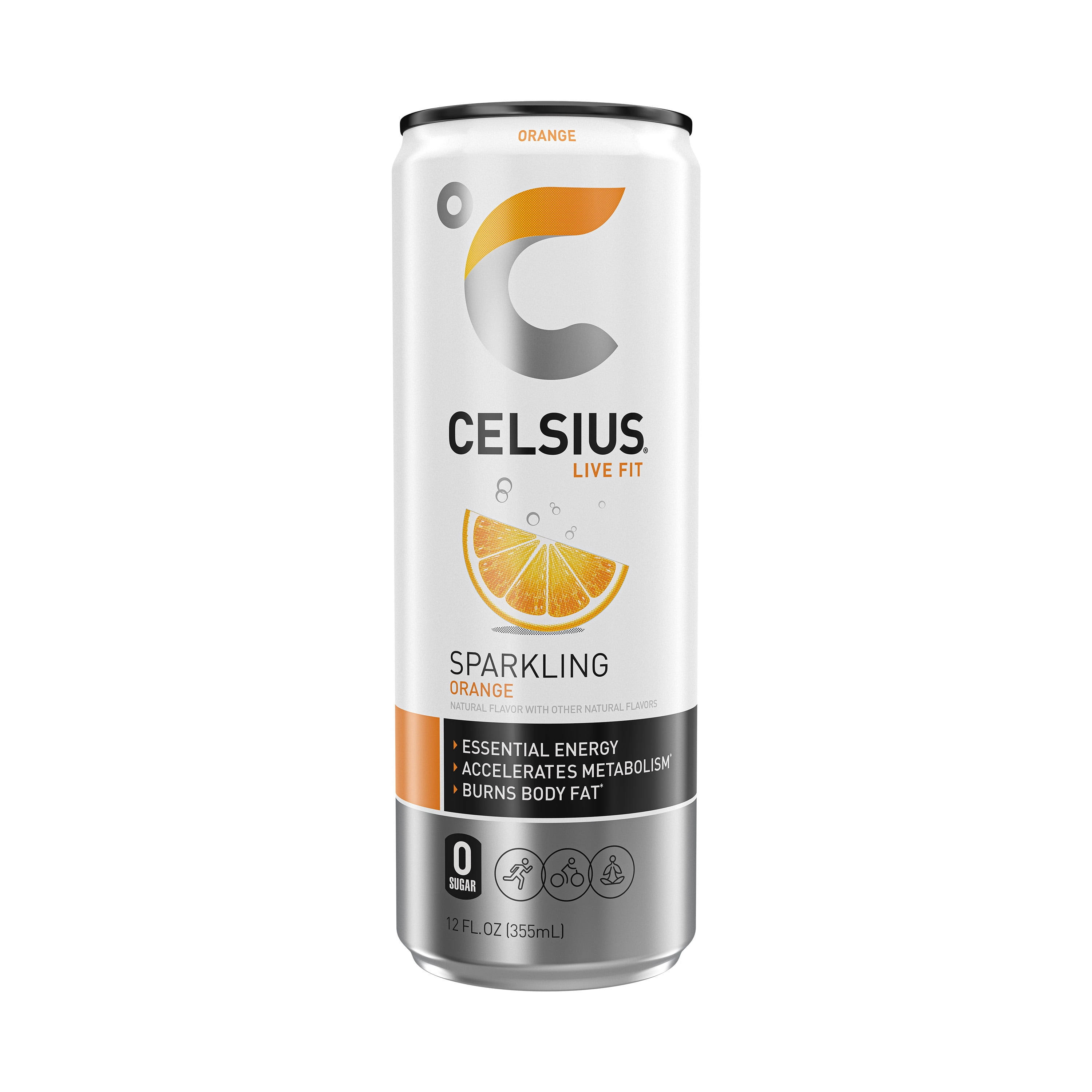 Celsius Sparkling Energy Drink - Orange, 12 oz
