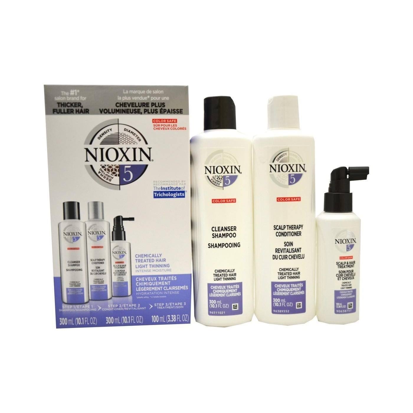 Nioxin System 5 Hair Maintenance Kit - Cleanser 300ml, Treatment 100ml and Therapy 150ml