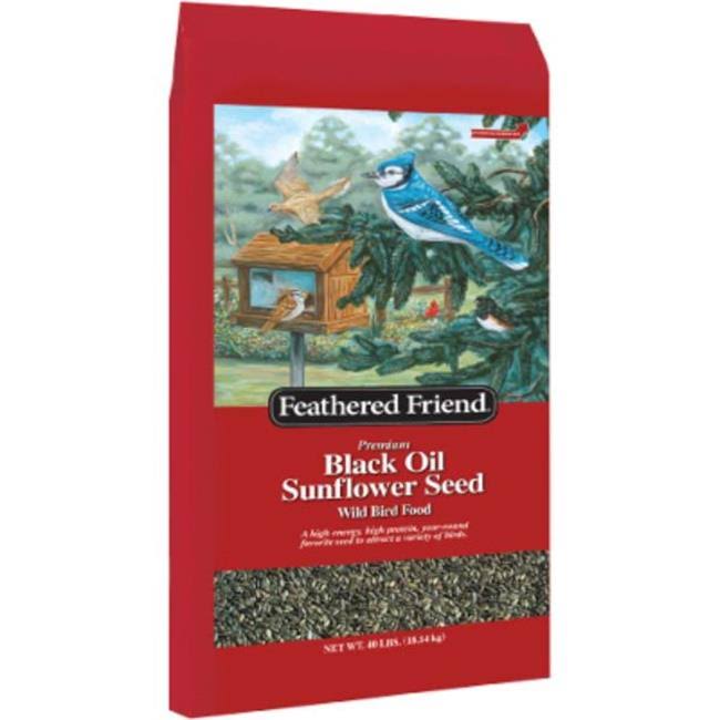 Feathered Friend Feathered Friend Black Oil Sunflower Seed Wild Bird Food 40 lb bag 14271