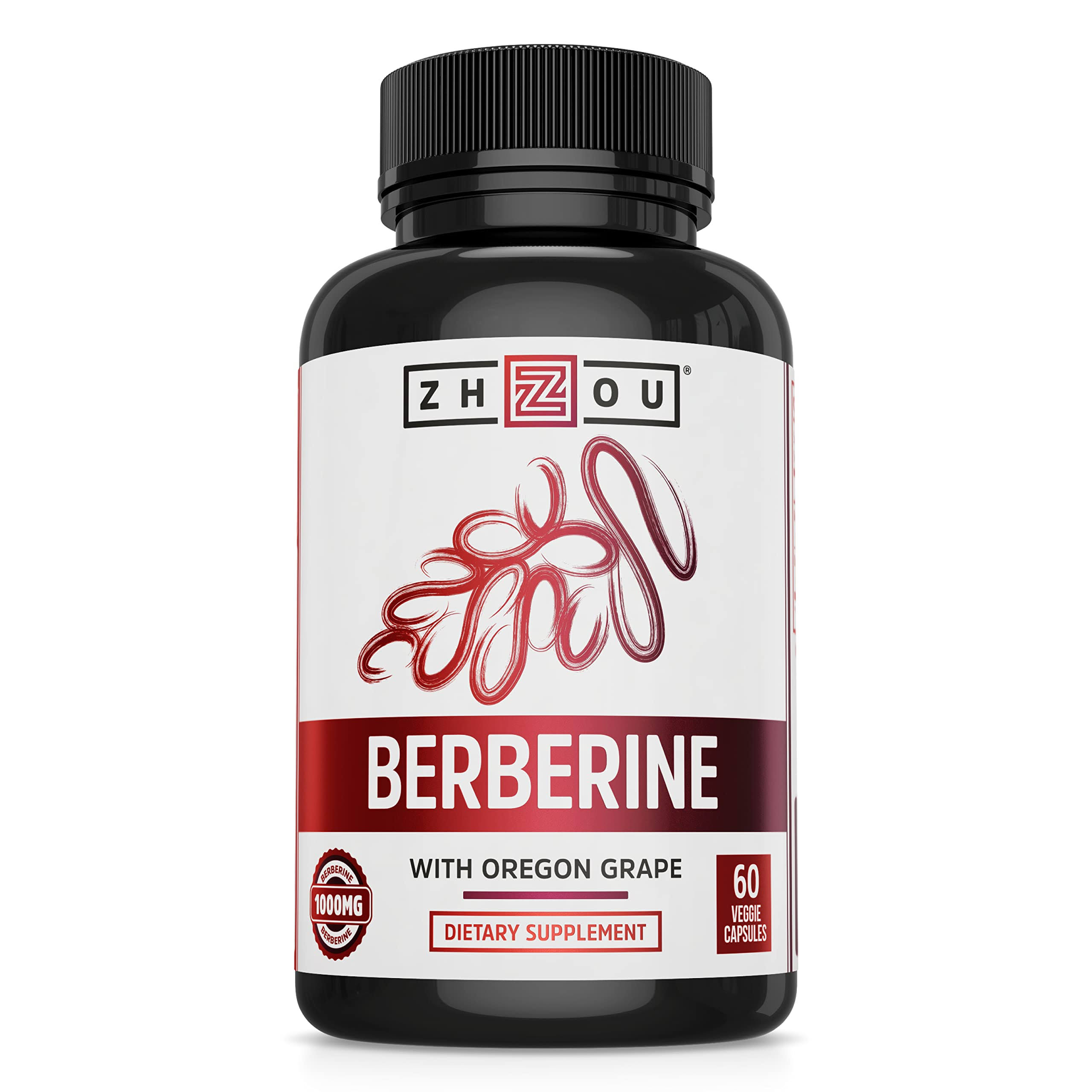 Zhou Nutrition Berberine with Oregon Grape for Fat Metabolism & Ketone Synthesis, 60Count