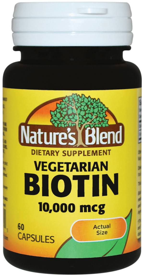 Nature's Blend Biotin, Vegetarian, 10,000 mcg - 60 Capsules