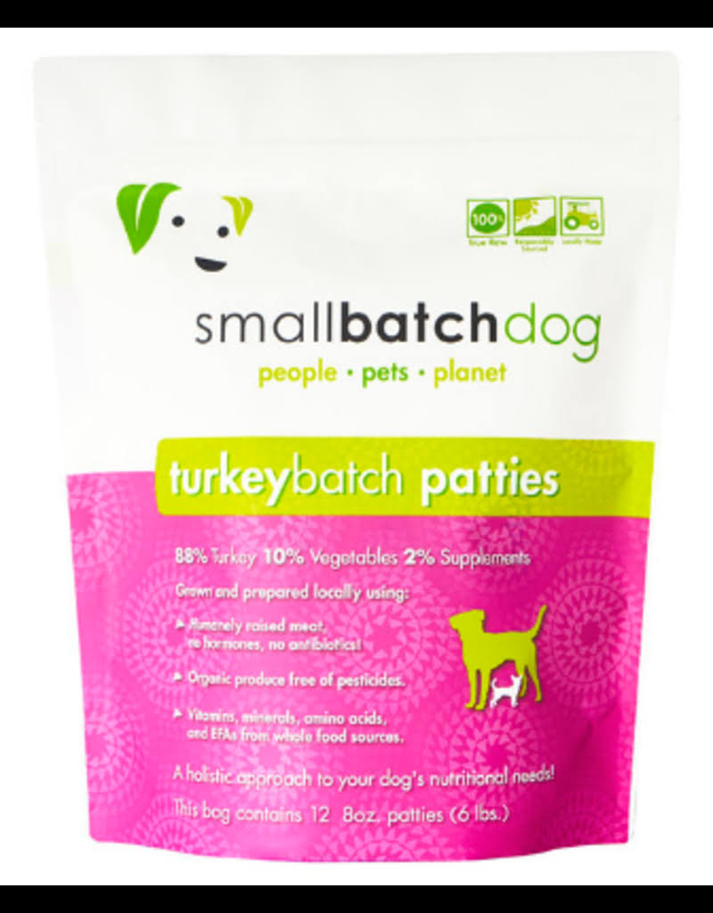 Small Batch Turkey Frozen Raw Dog Food, Patties / 6 lb