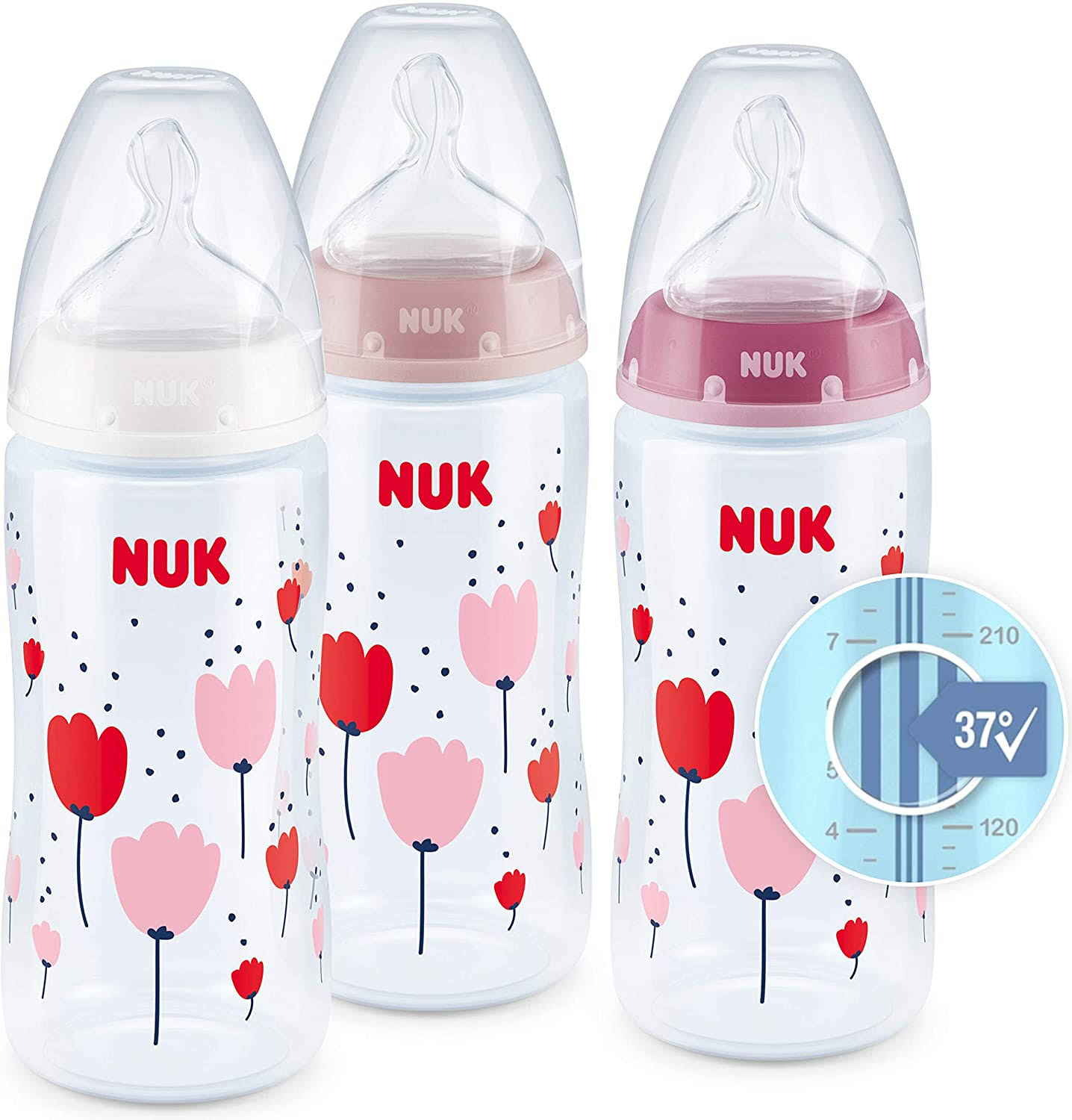 NUK First Choice Baby Bottle Teat 6-18 Months Silicone With Large Feed Hole 