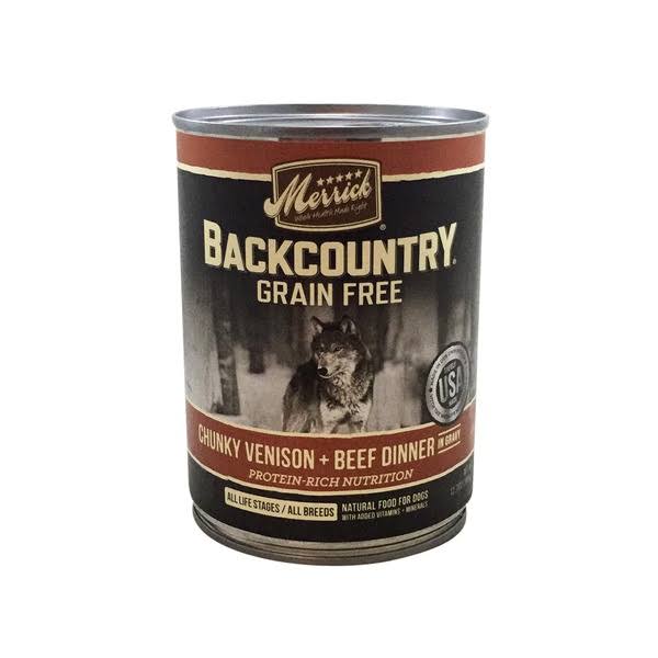 Merrick Backcountry Grain Free Dog Food - Chunky Venison/Beef Dinner