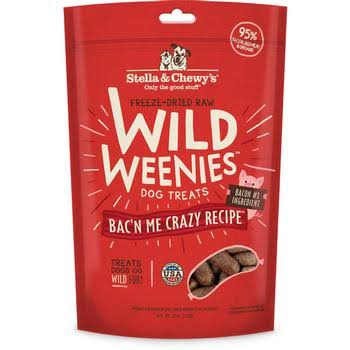 Stella & Chewy's Wild Weenies Freeze-Dried Raw Dog Treats - Bac'N Me Crazy Recipe - 3 oz. Bag