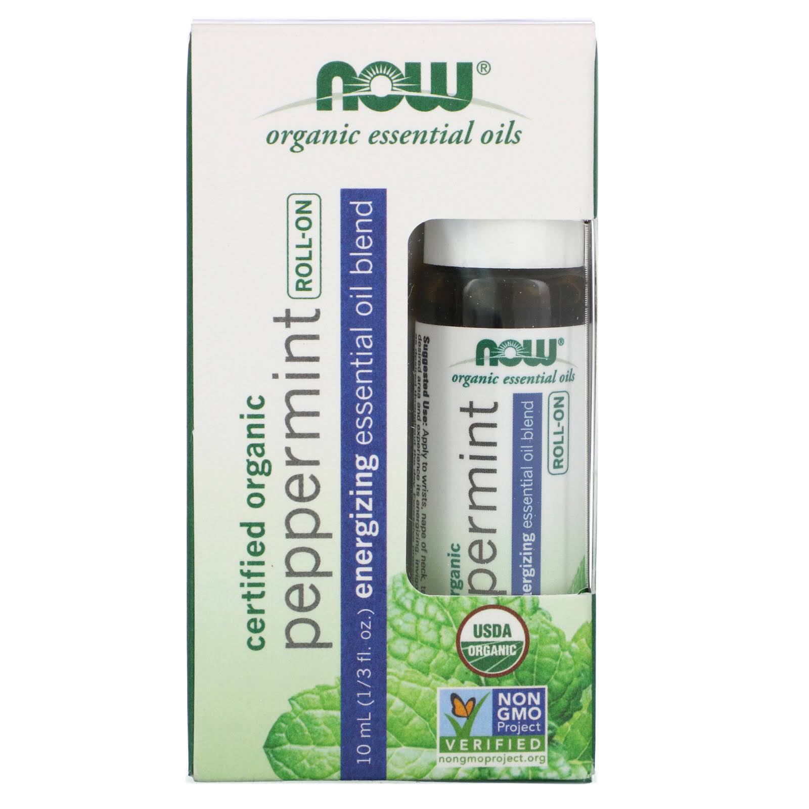 Now Foods Organic Essential Roll-On, Peppermint 10 ml