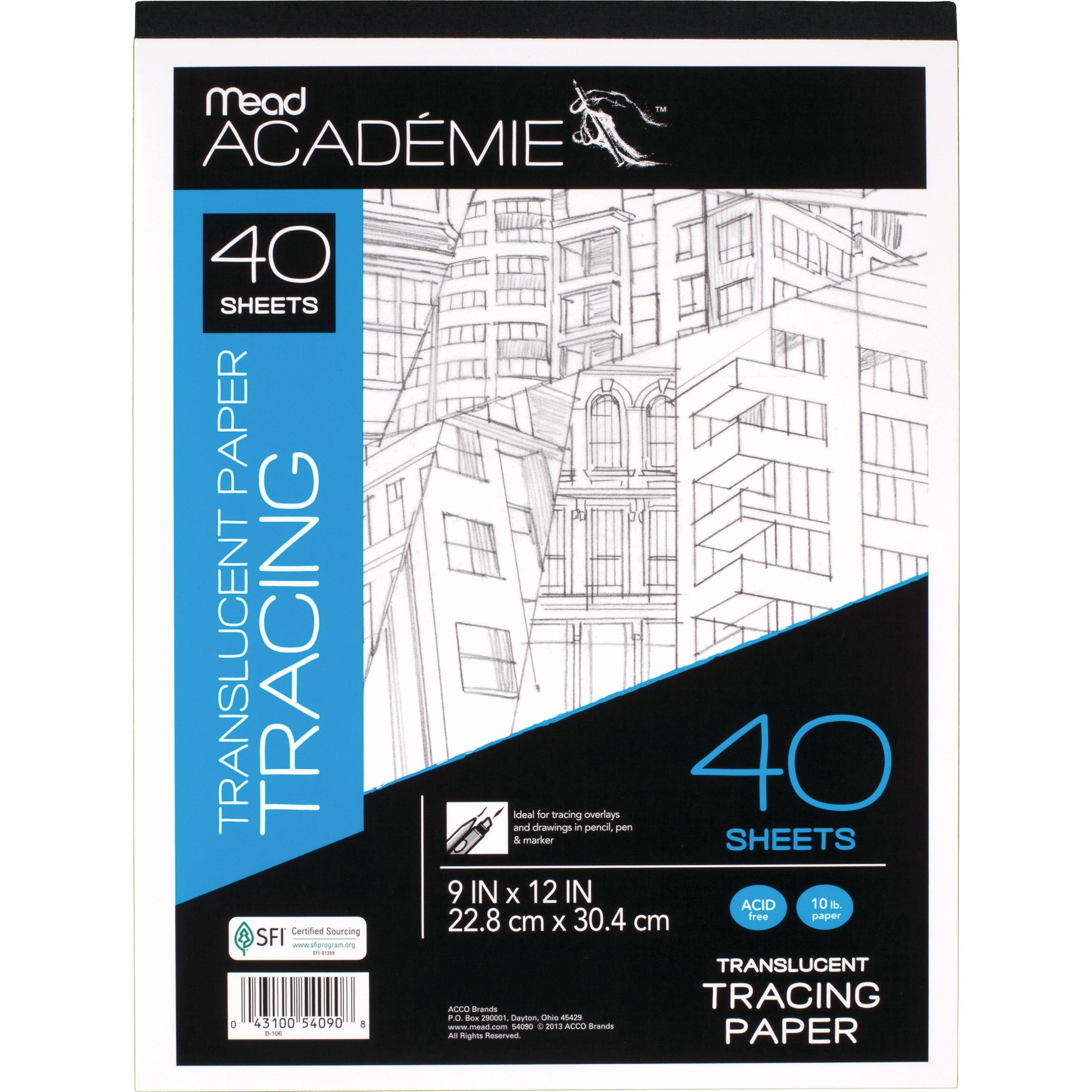 Mead Academie Translucent Tracing Paper - 9"x12", 40 Sheets