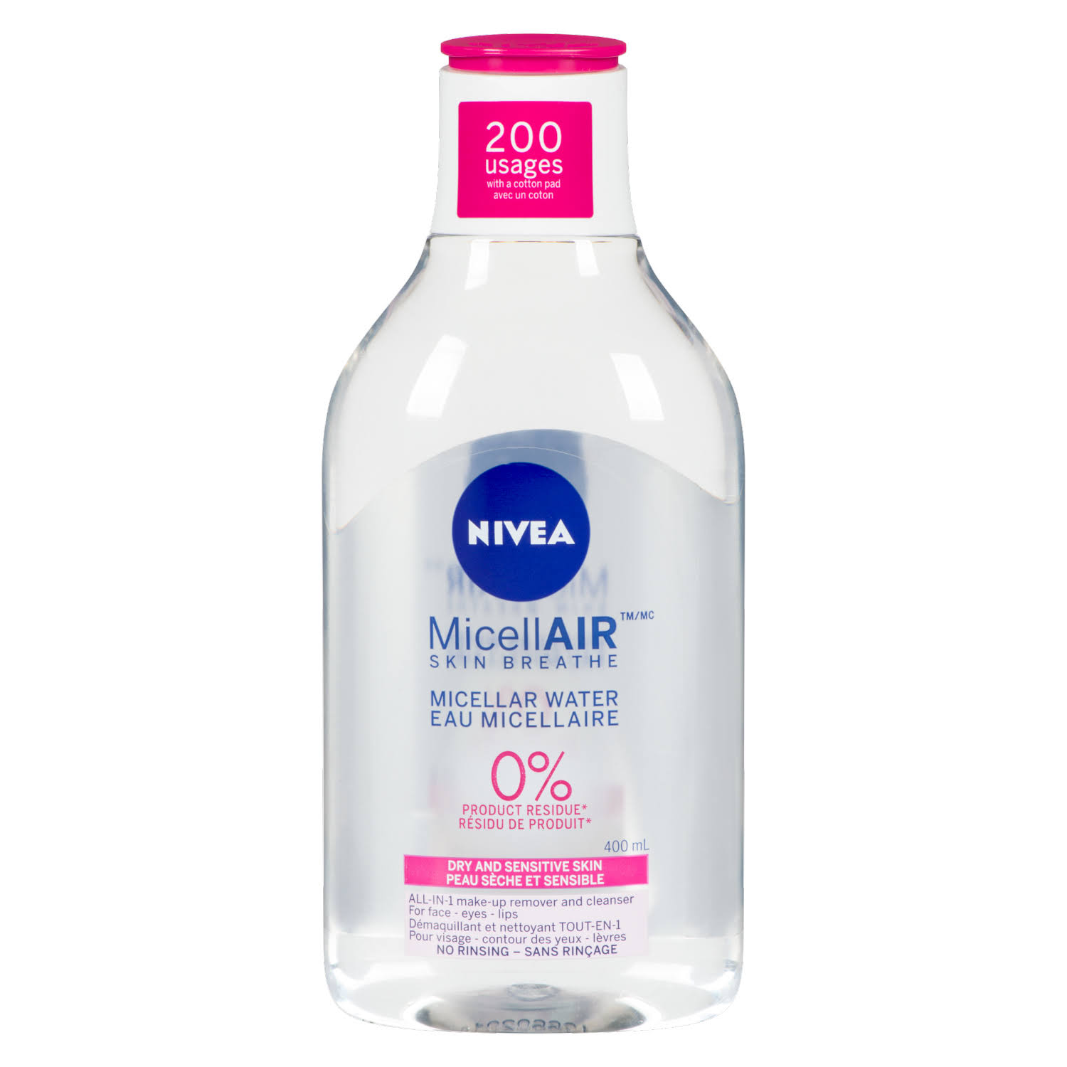 Nivea MicellAIR Water For Dry And Sensitive Skin Make-Up Remover, 400