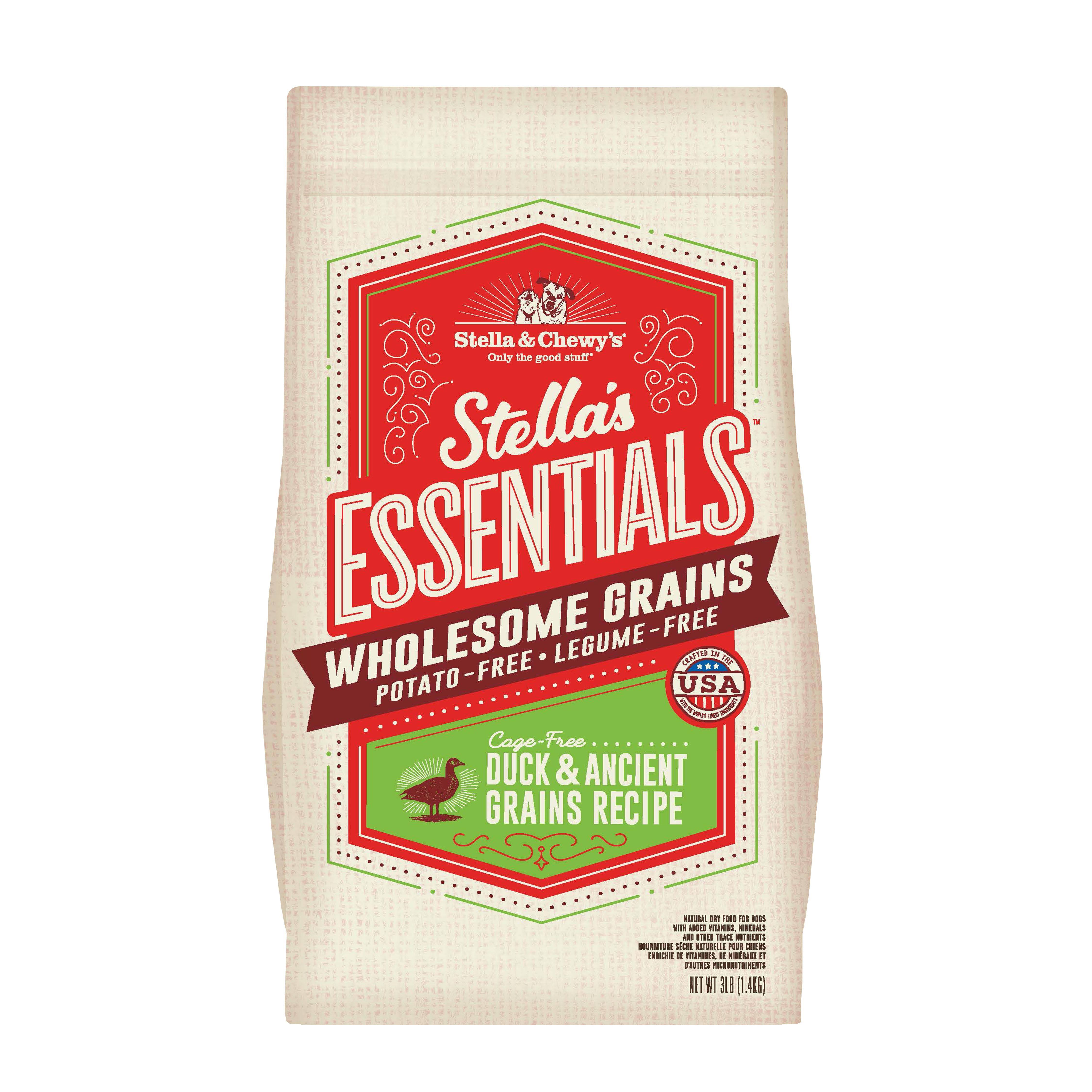 Stella & Chewy's Essentials Cage-Free Duck & Ancient Grains Recipe Dog Food - 3-Lbs.