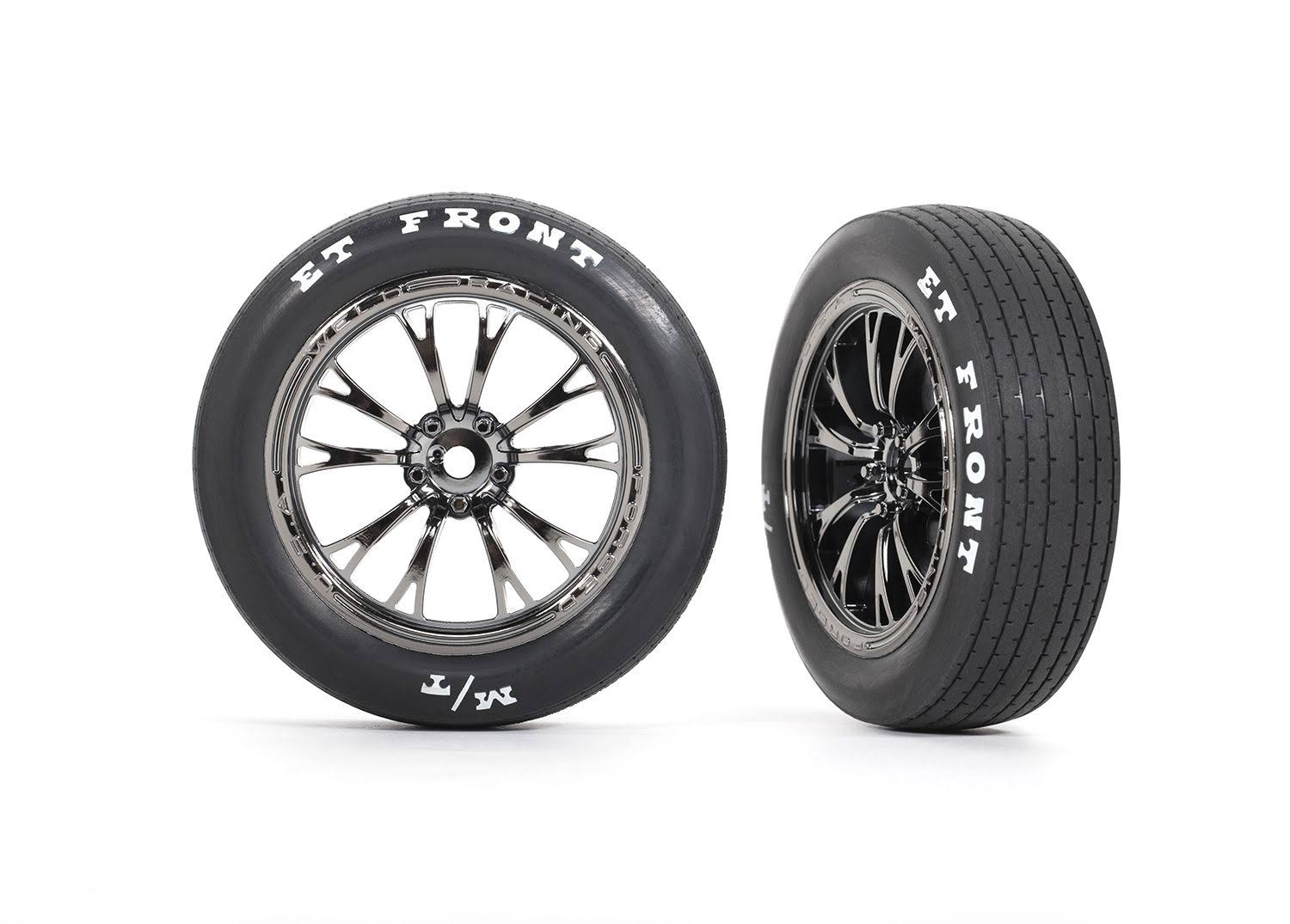Traxxas 9474X - Weld Black Chrome Wheels / Tires