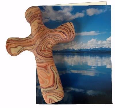 Cross-Comforting Clay-Olive Wood Look (14cm ) | Decor | Delivery Guaranteed | 30 Day Money Back Guarantee | Best Price Guarantee