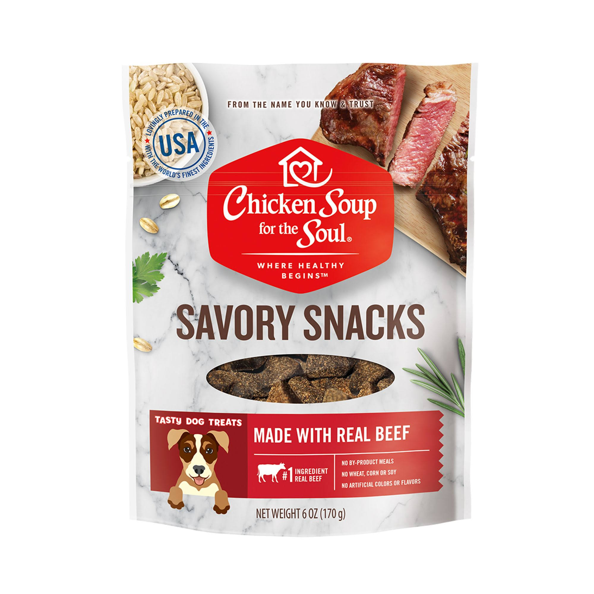 Chicken Soup Savory Snacks Beef Dog Treats (6 oz)