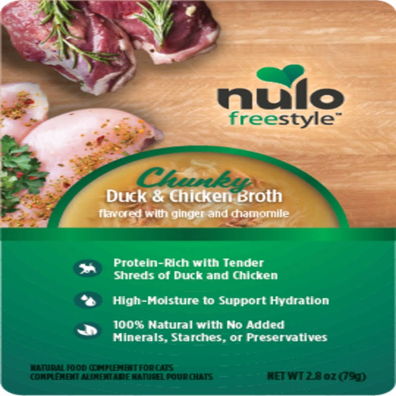 Nulo Freestyle Chunky Broths Wet Cat Food 24ea/2.8 oz - Duck & Chicken