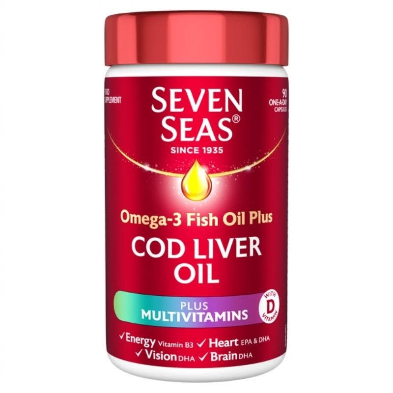 Seven Seas Cod Liver Oil Omega 3 Fish Oil Plus Multivitamins - 90 Capsules