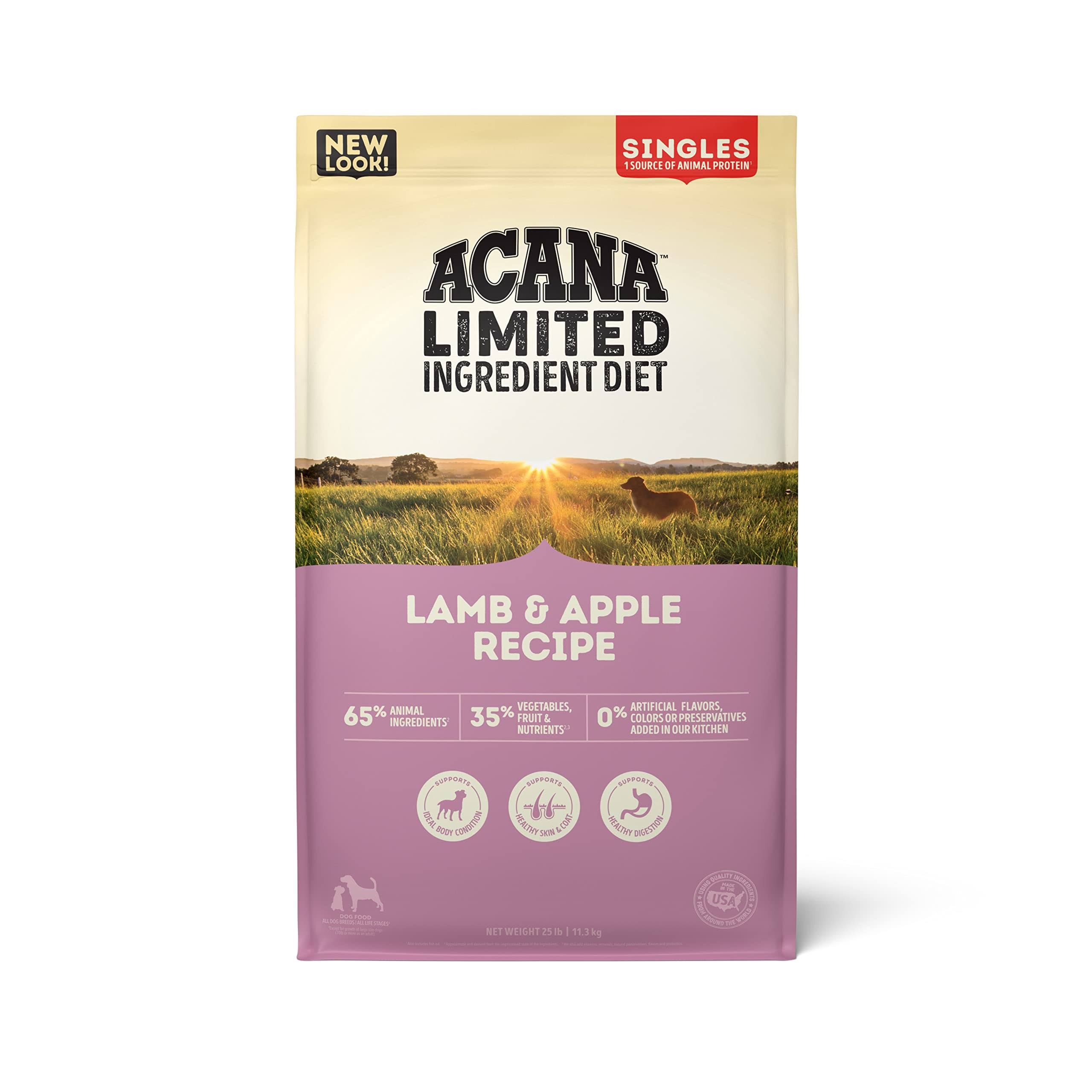 Acana Singles Limited Ingredient Lamb & Apple Recipe Grain-Free Dry Dog Food - 25 lb. Bag