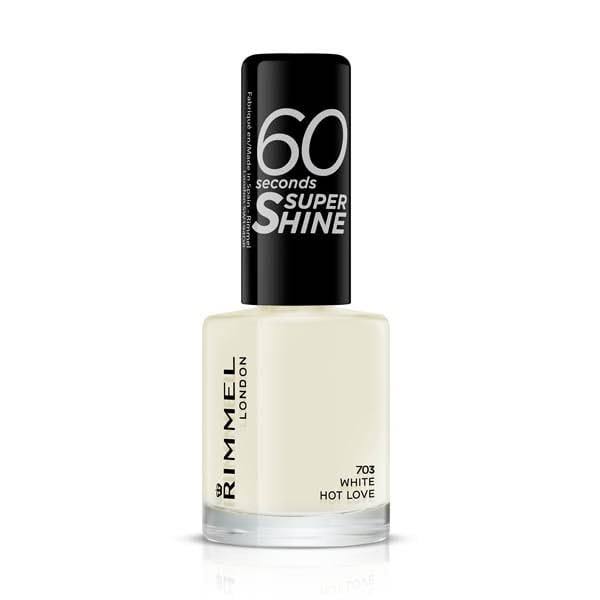 Rimmel London 60 Seconds Super Shine Nail Polish - 703 White Hot Love, 8ml