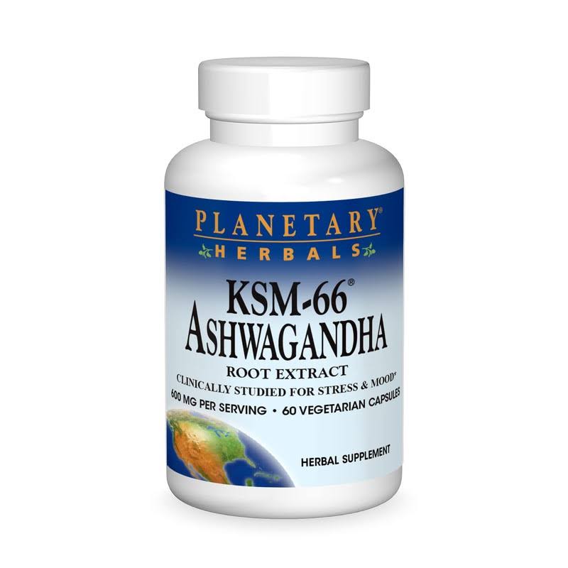 PLANETARY Herbals - KSM-66 Ashwagandha 600 mg - 60 Vegetarian