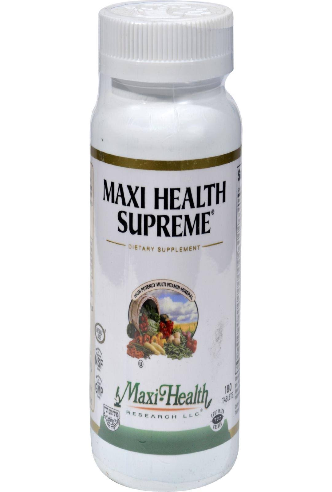 Maxi Health Supreme High Potency Multivitamin and Mineral Supplement - 180 Count