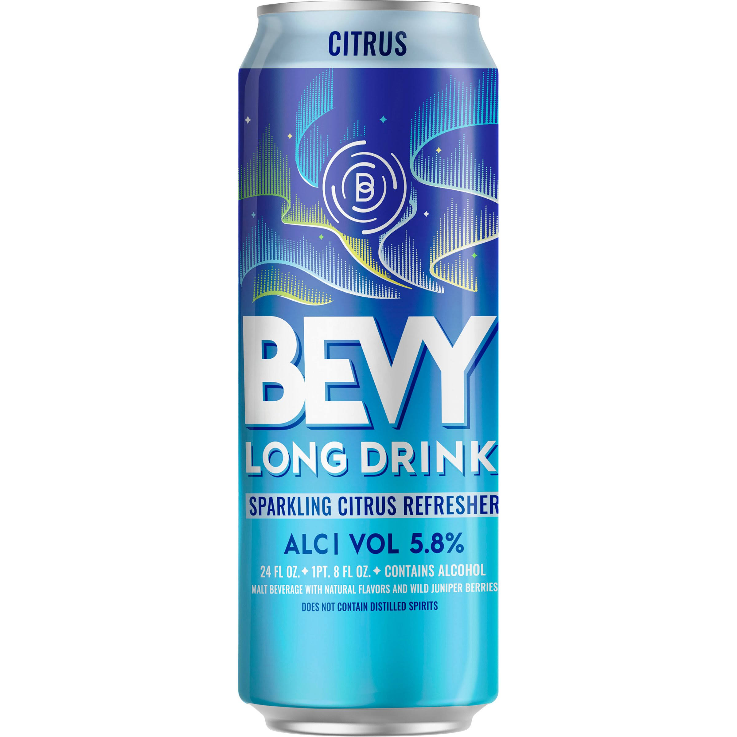 Bevy Long Drink Sparkling Refresher, Citrus - 24 fl oz