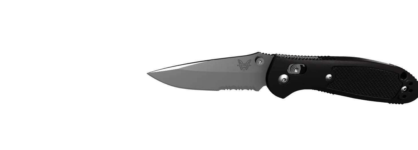Benchmade 556SS30V Mini Griptilian Serrated Folding Knife - Black, 2.91"