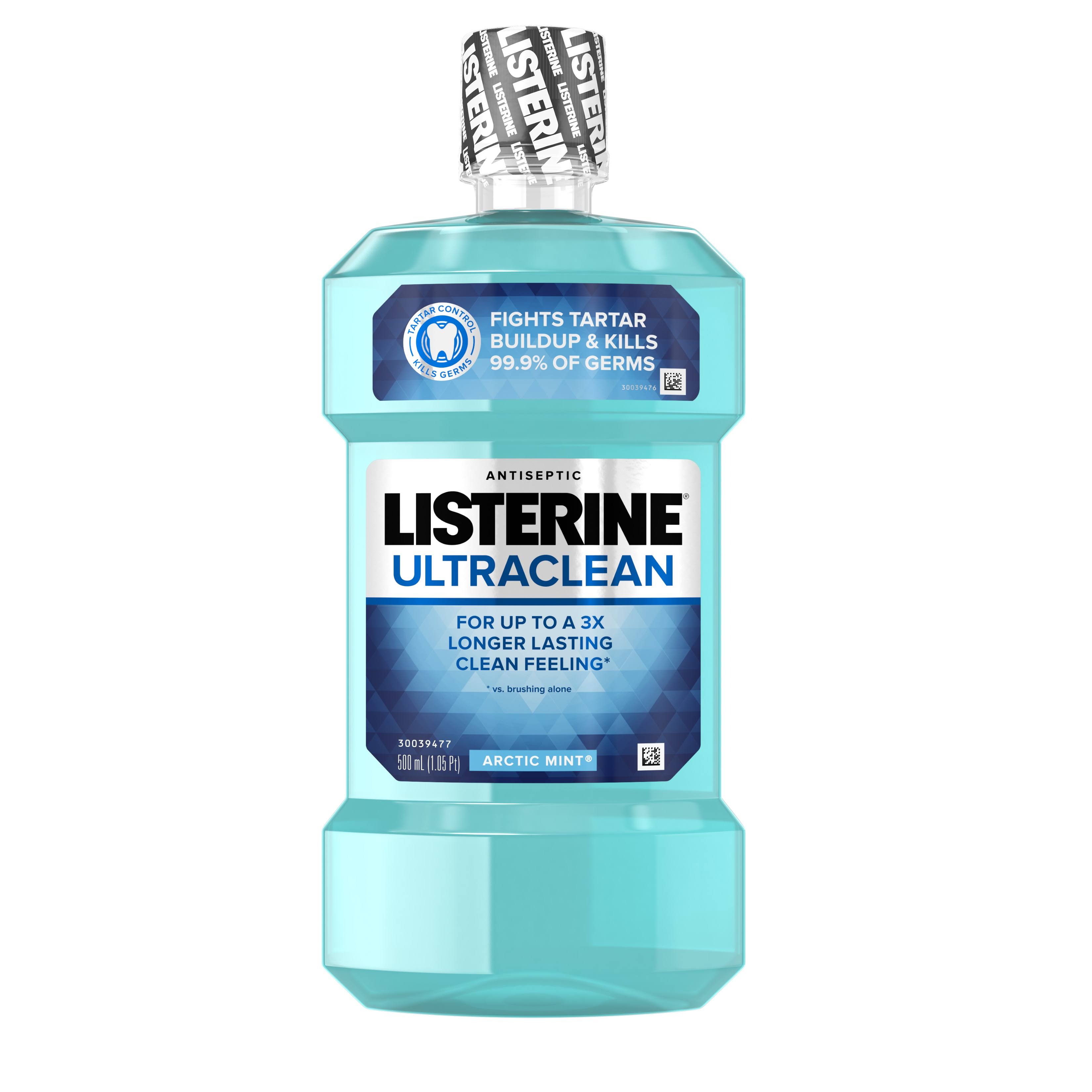 Listerine Ultra Clean Antiseptic Mouthwash - Arctic Mint, 500ml