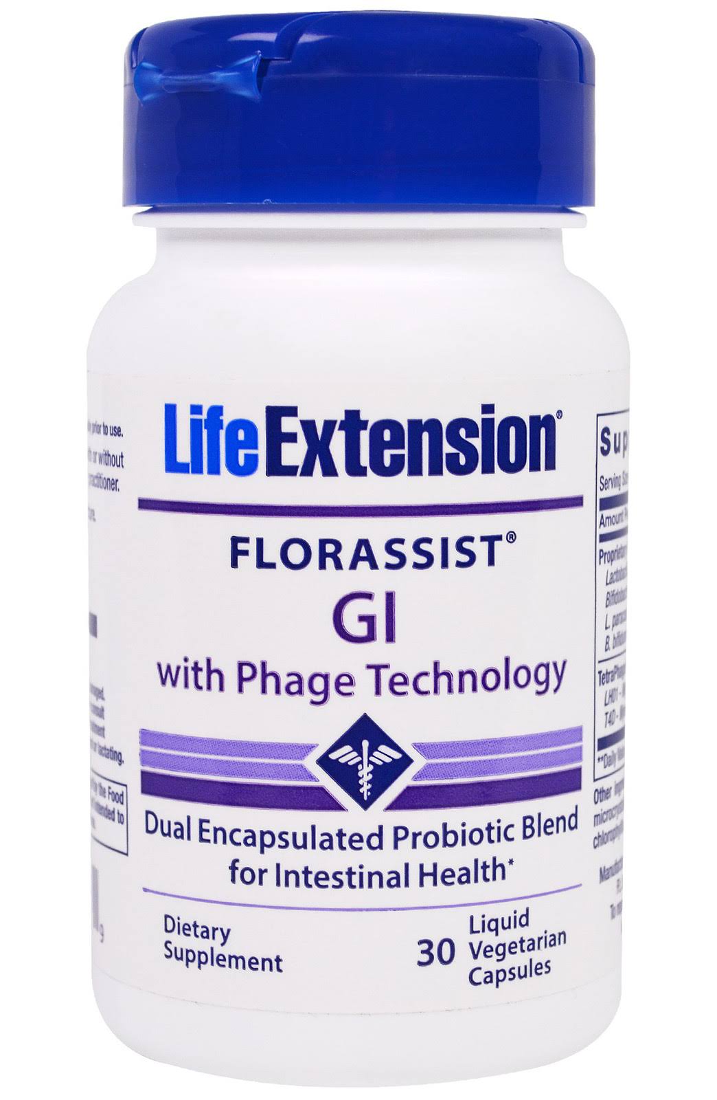 Florassist Gi with Phage Technology, 30 Liquid Capsules, Life Extension