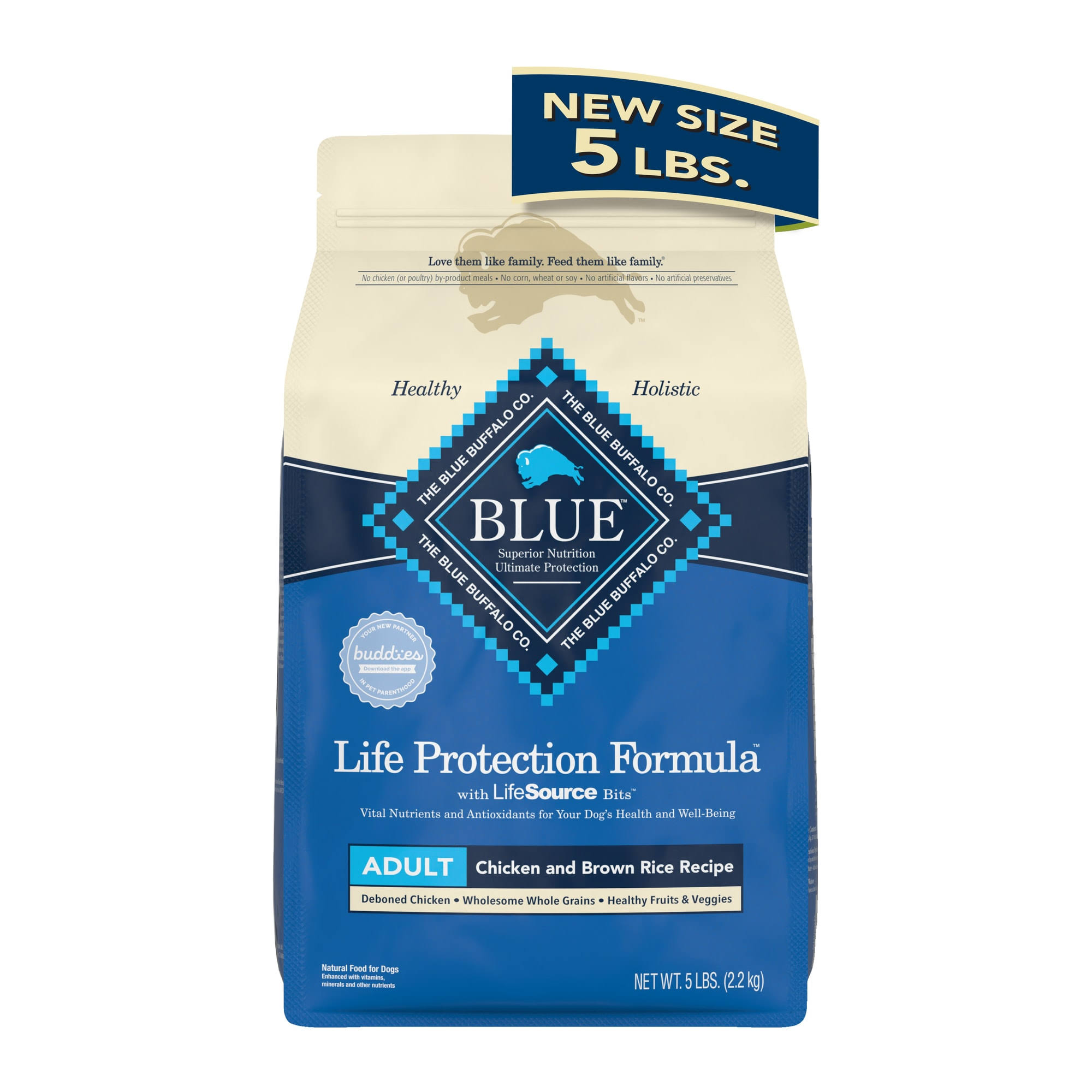 Blue Buffalo Blue Life Protection Formula Dog Food, Chicken and Brown Rice Recipe, Adult - 5 lbs (2.2 kg)