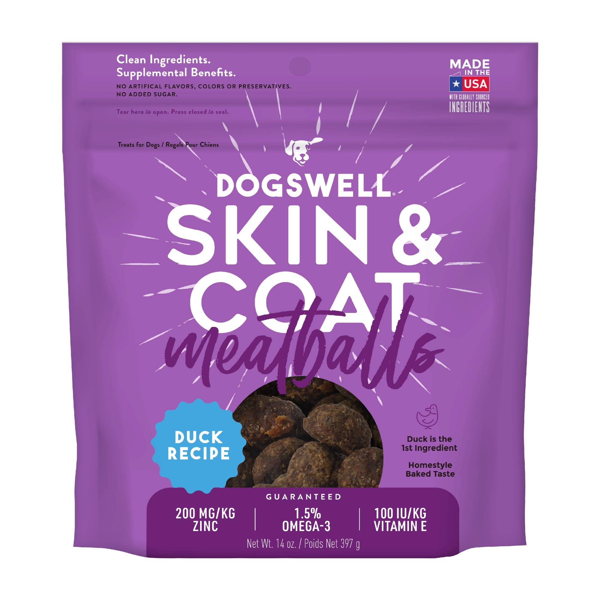 Dogswell Skin & Coat Duck Recipe Meatballs Dog Treats, 14 oz.