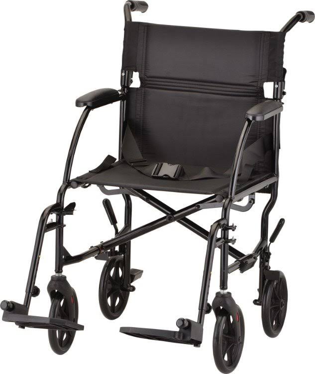 Nova Medical Products Lightweight Transport Wheelchair - Black, 18.5lb, 18"