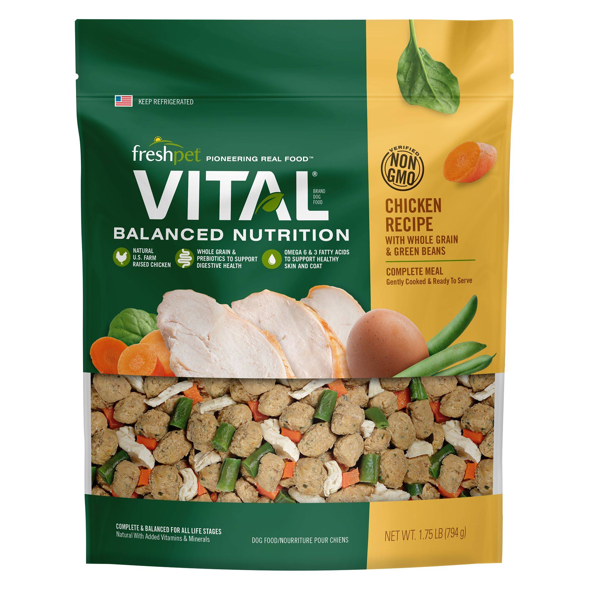 Freshpet Vital Complete Meal Adult Dog Food Chicken (1.75 lb)