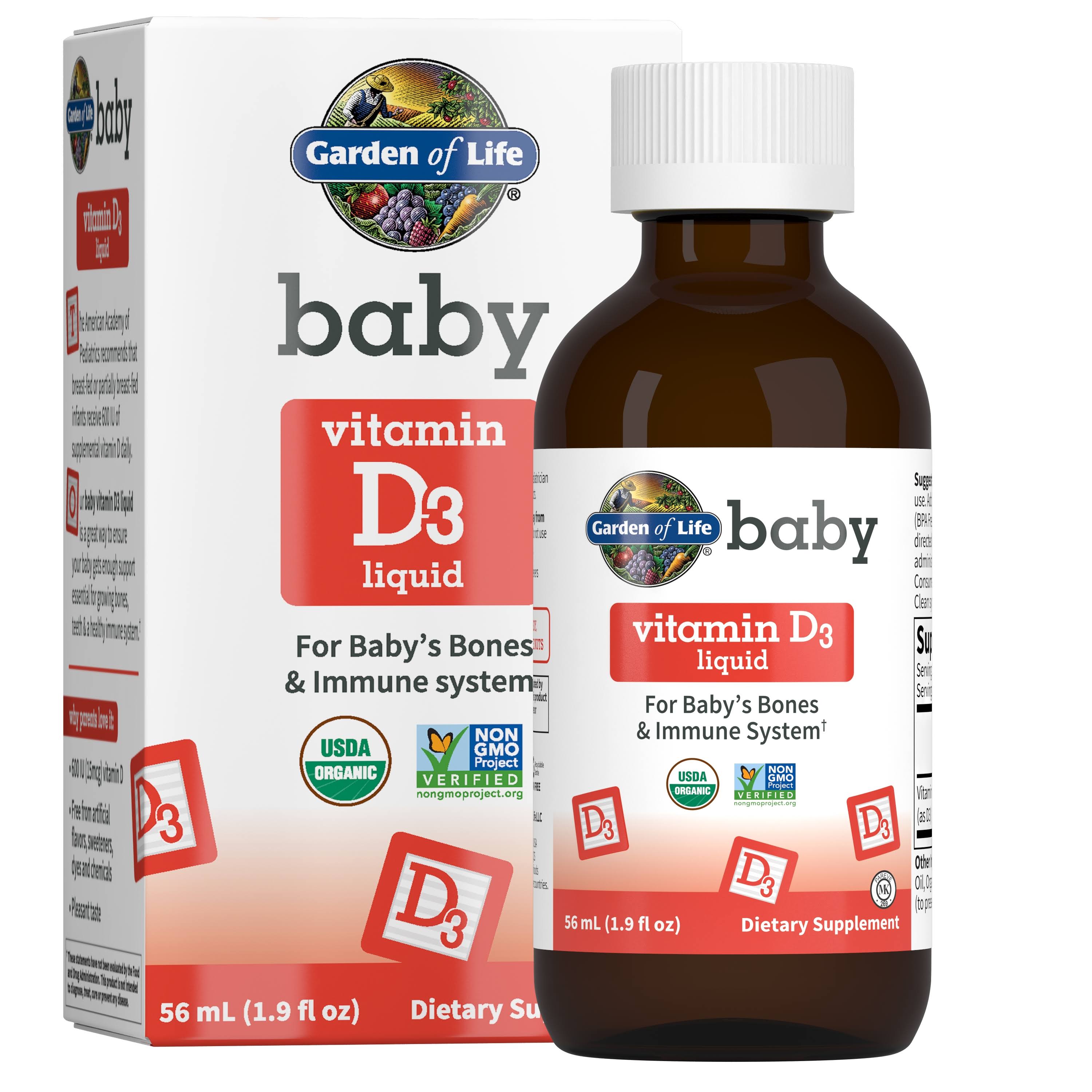 Garden of Life Baby Vitamin D3 Liquid, 1.9 Fl Oz