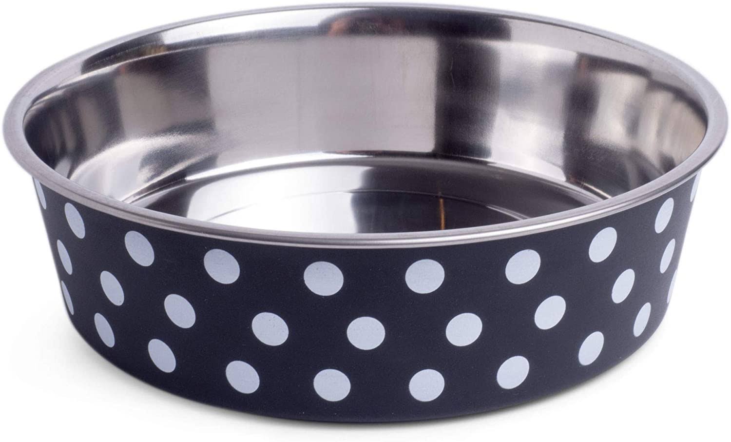 Petface Black and White Spots Deli Dog Bowl, 21 cm