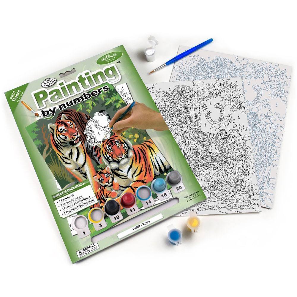 Royal and Langnickel Painting by Numbers Junior Art Activity Kit - Small, Tigers