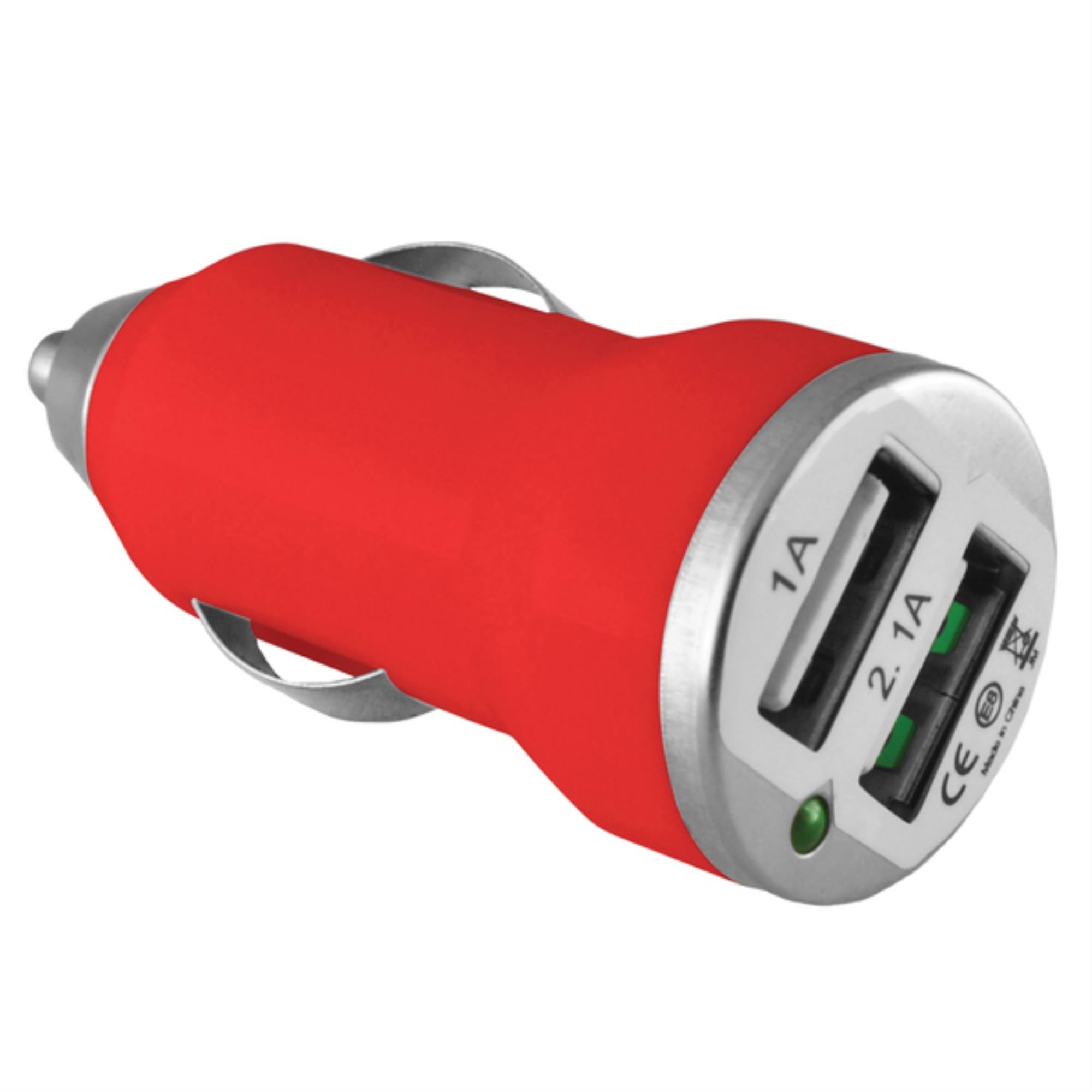 Ematic 2-Port Car Charger Red
