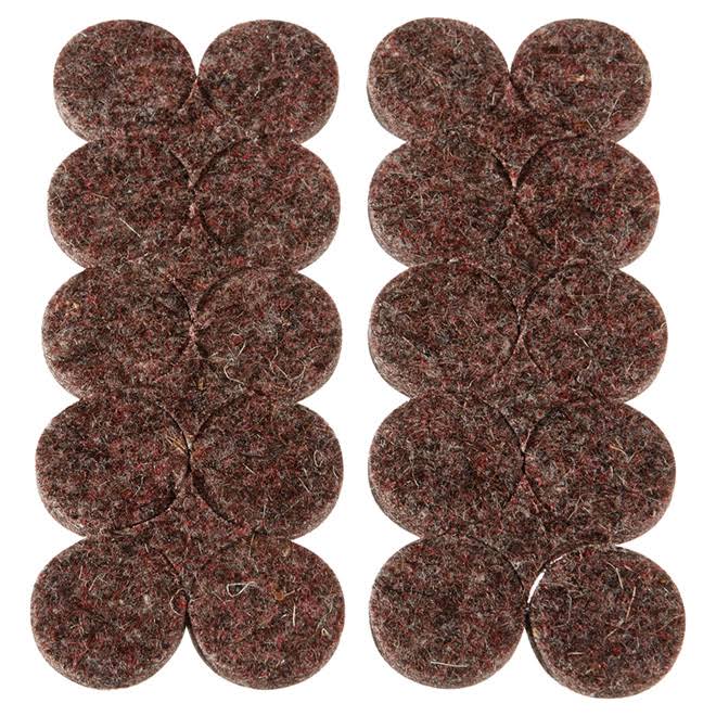 Flexi-Felt Wool Pads - Self-Adhesive - Beige - 20 Per Pack - 3/4-In W 2980117 - Reno-Depot