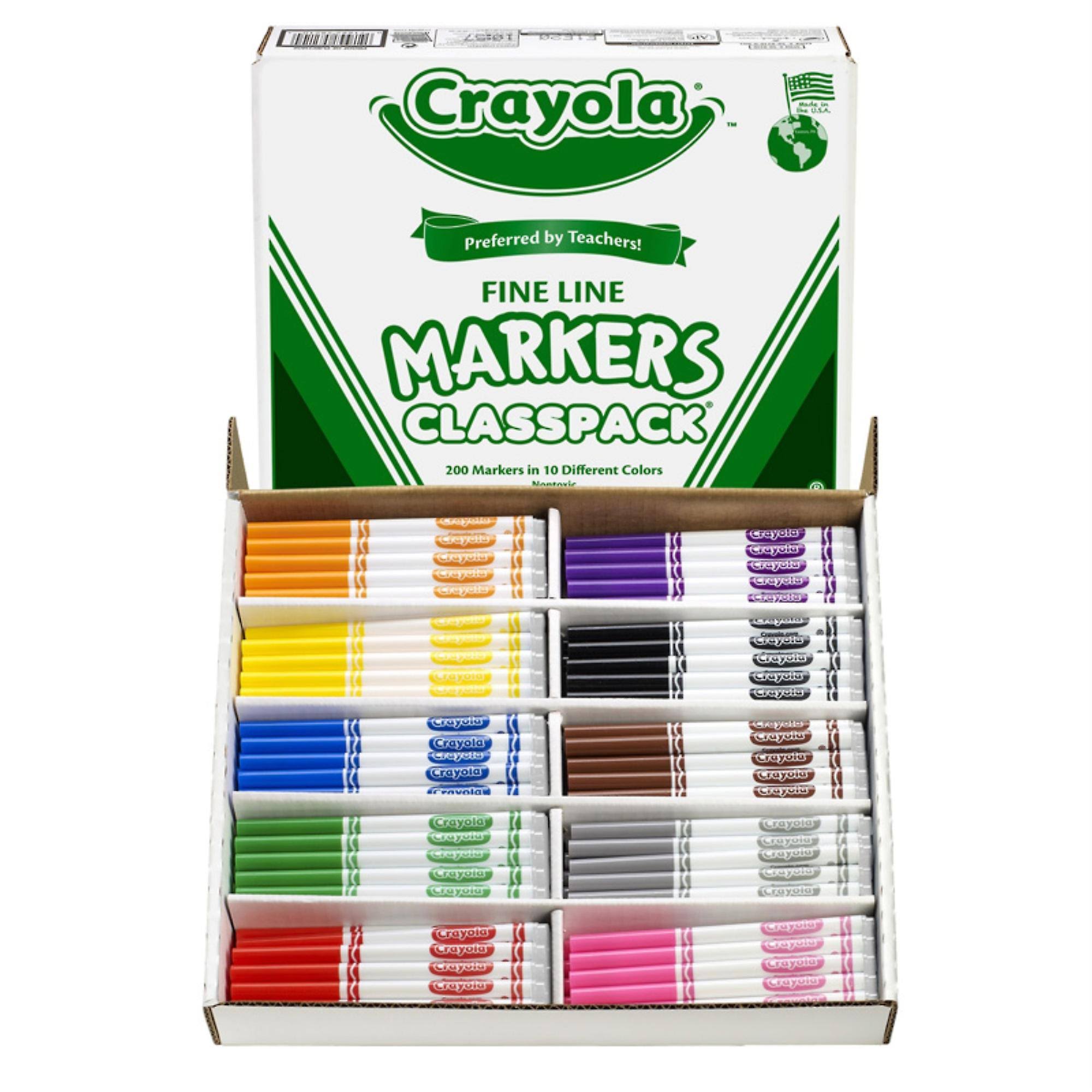 Crayola Fine Line 200-Count Classpack Non-washable Marker