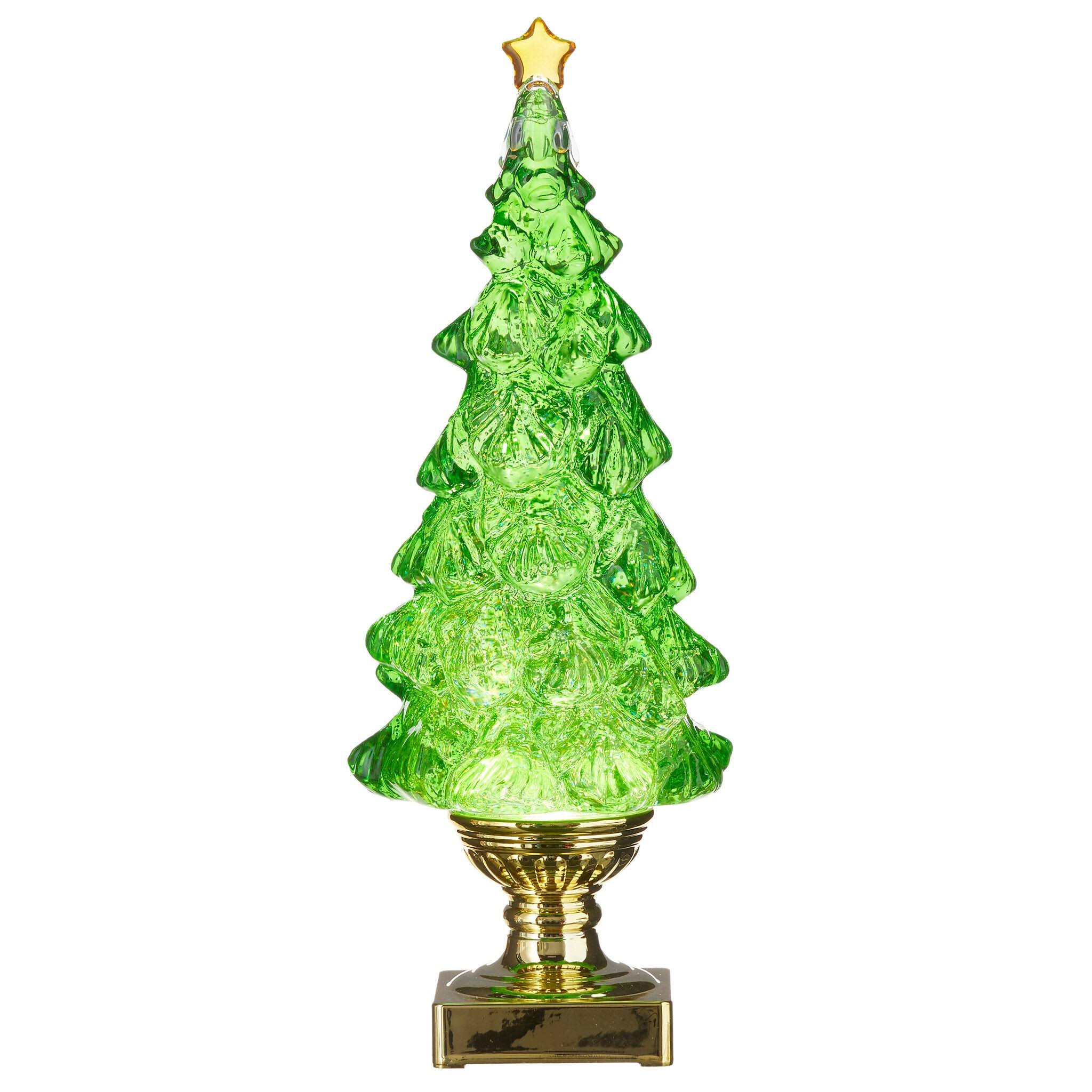 Raz 2022 Holiday Water Lanterns 13.75" Lighted Swirling Glitter Tree