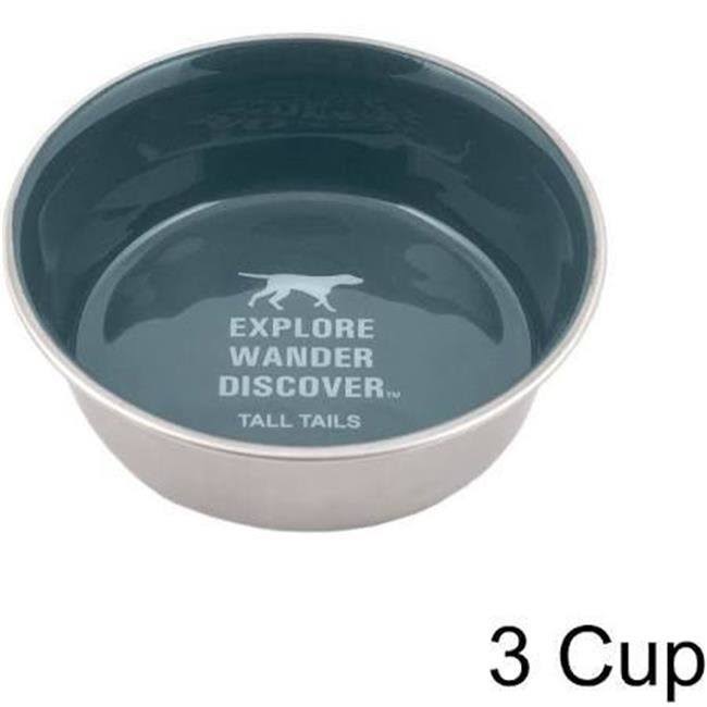 Tall Tails 88216253 Stainless Steel Dog Bowl, Charcoal - 3 Cup