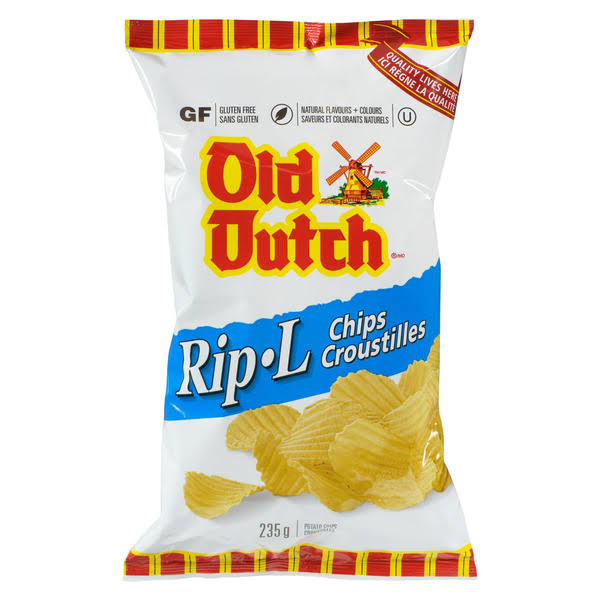 Old Dutch Rip-L Plain Chips - 235 g