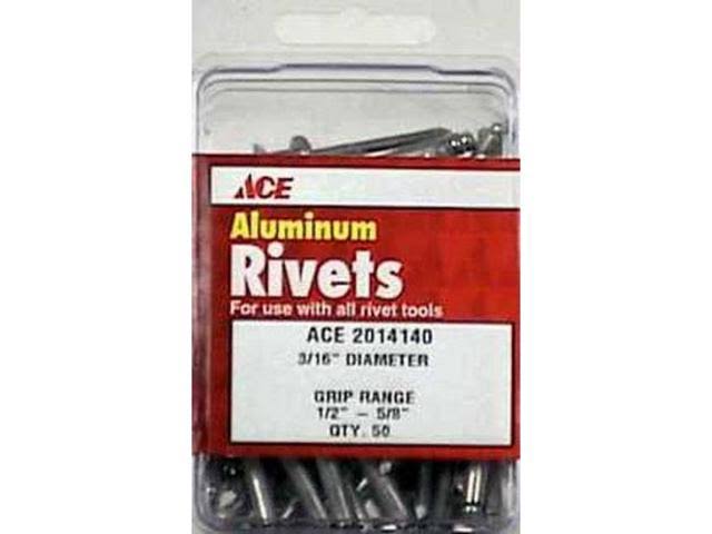 Ace Aluminum Rivets - 3/16in x 5/8in, 50-Pack
