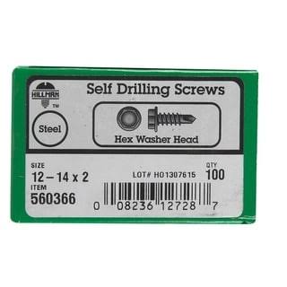 Hillman Self Drilling Sheet Metal Screws - 2", Standard Grade, Hex Head, 100pk