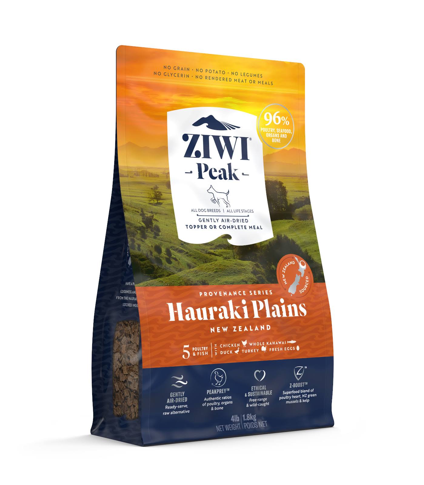 ZIWI Peak Provenance Air-Dried Dog Food Hauraki Plains Recipe, 4-lb