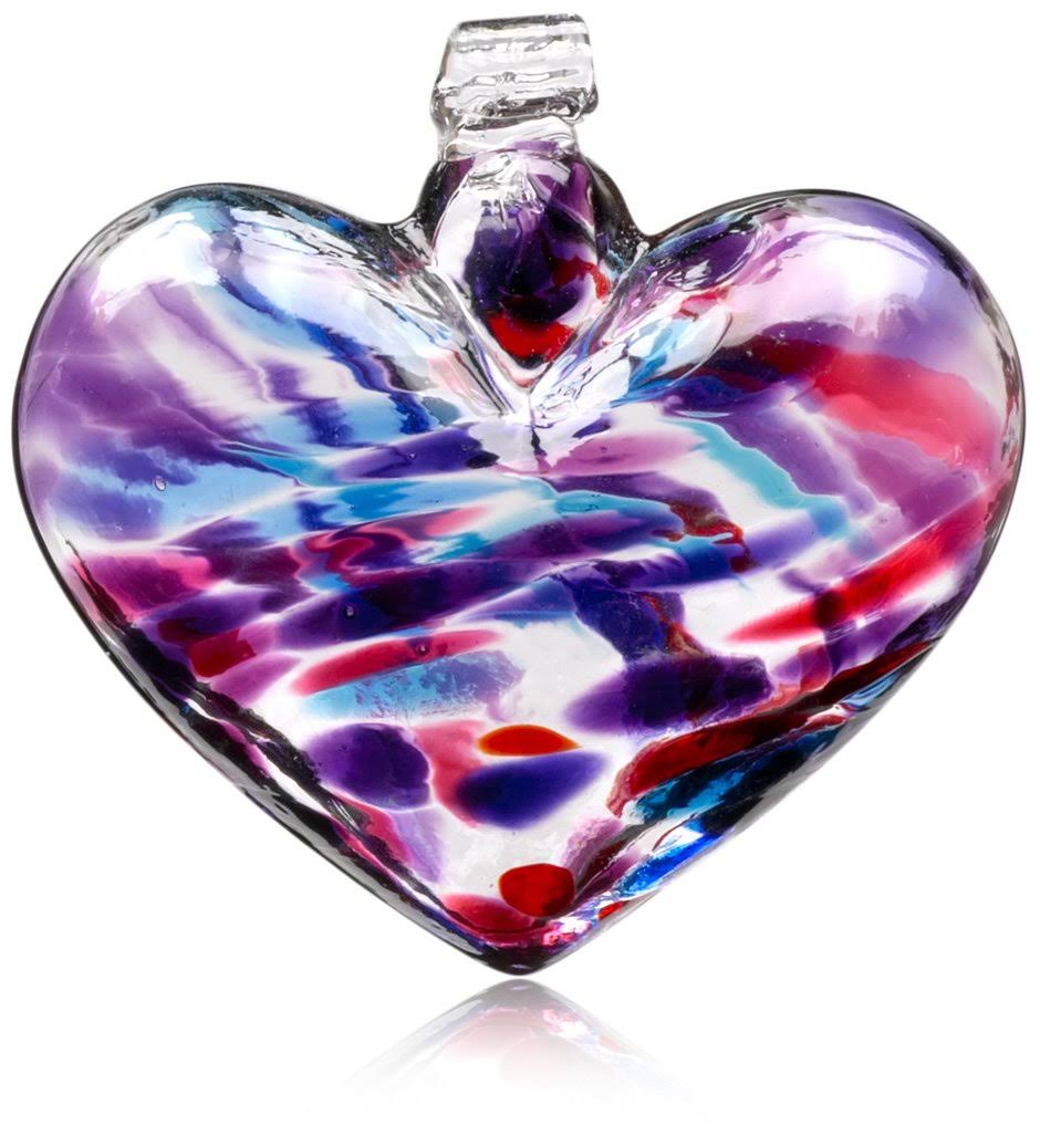 Kitras Art Glass Kitras 3-Inch/Multi Heart Witch Ball, Berry