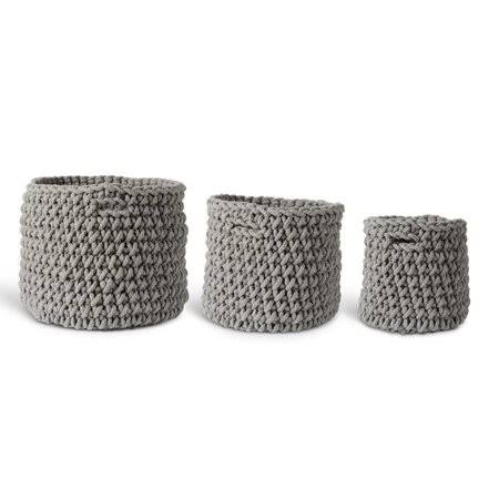 Set of 3 Gray Woven Rope Baskets-Graduated Sizes15550A, Size: 12.5