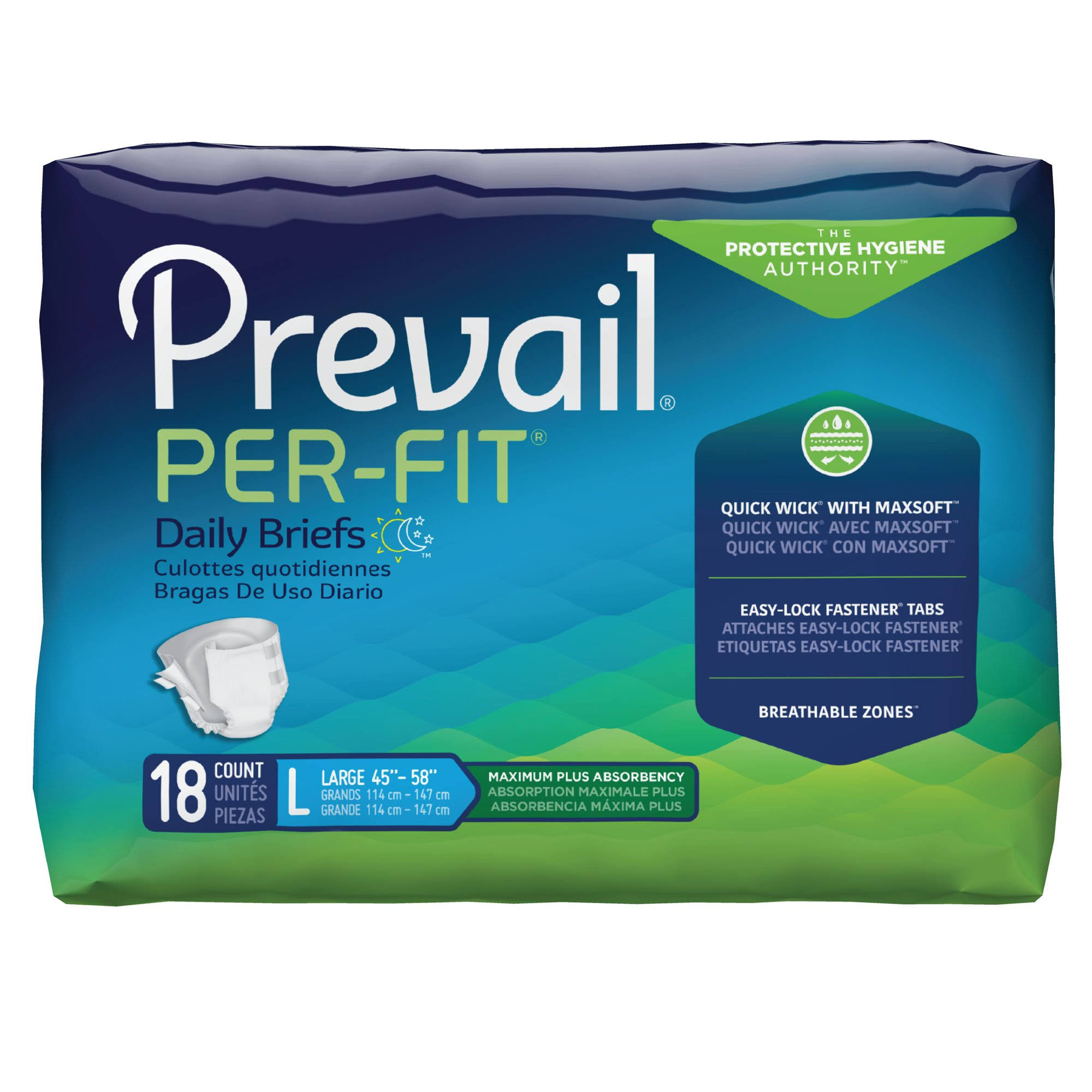 Prevail Per Fit Adult Diapers - Large, 18ct